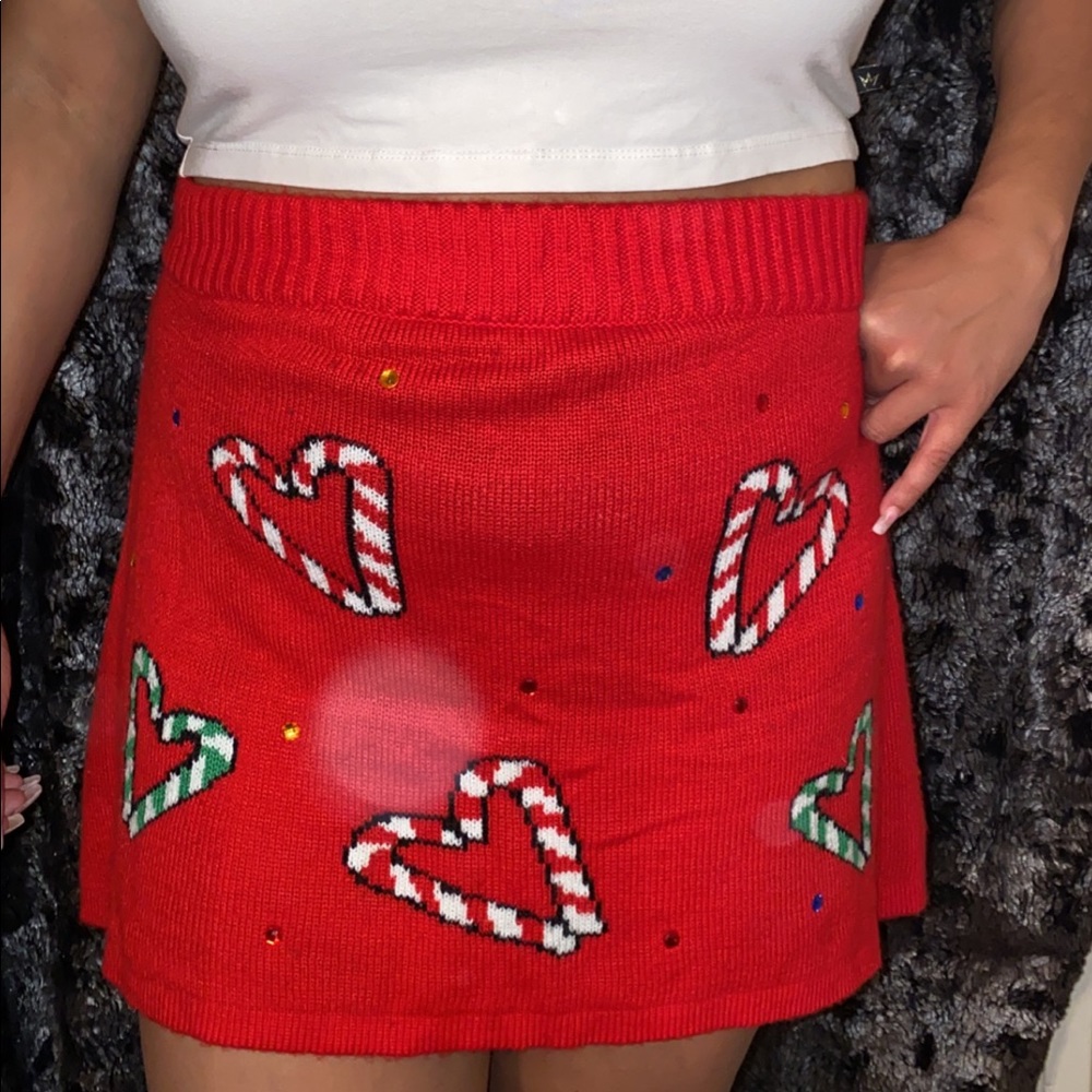 Candy can Christmas skater skirt L